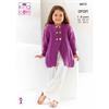 King Cole Pattern 6613 Kids Coat and Top in Aran