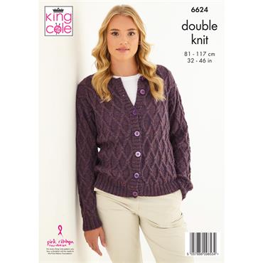 King Cole Pattern 6624 Sweater & Cardigan in Baby Alpaca DK