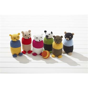 King Cole Pattern 9117 Crochet Indoor Skittles in Big Value Chunky