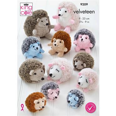 King Cole Pattern 9209 Hedgehogs in Velveteen