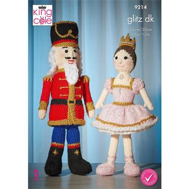King Cole Pattern 9214 The Nutcracker & The Princess in Glitz DK, B.V. DK 50g and Cuddles