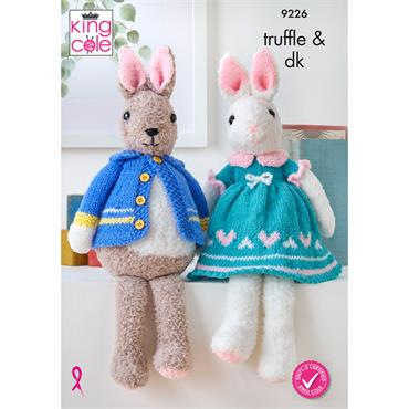 King Cole Pattern 9226 Truffle & dk Bunnies Knitted in King Cole
