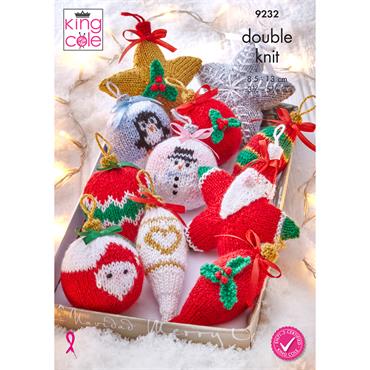 King Cole Pattern 9232 Christmas Decorations in DK