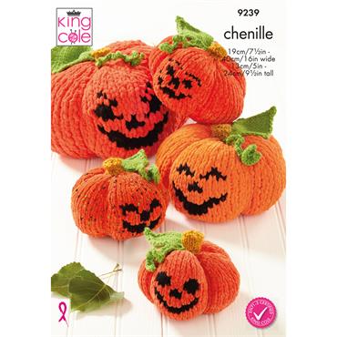 King Cole Pattern 9239 Pumpkins in Various Yarns