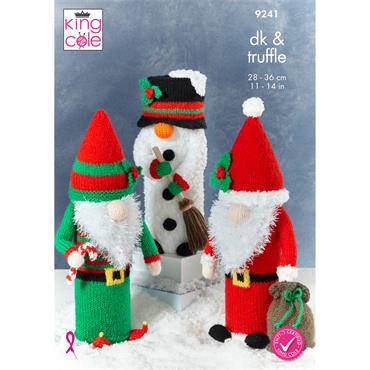 King Cole Pattern 9241 Gonks Christmas Crisp Tube Covers