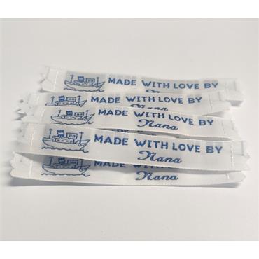 4 x Made with Love by Nana labels ( Blue Boat)