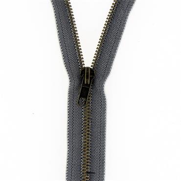 Metal Jeans Zip - 15cm Denim