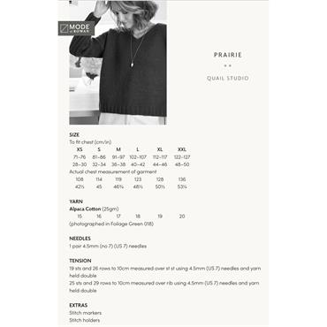 Rowan MODE at Rowan Knitting Pattern - Prairie
