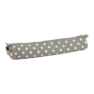 Soft Knitting Pin Case XL - Grey Polka Dot