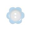 2 Hole Flower Button 15mm Blue/White