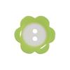 2 Hole Flower Button 15mm Green/White