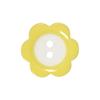 2 Hole Flower Button 15mm Yellow/White
