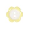 2 Hole Flower Button 15mm Cream/White