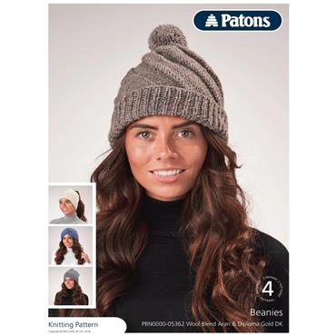 Patons Booklet 5362 Beanie Hats in Aran & DK
