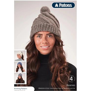 Patons Booklet 5362 Beanie Hats in Aran & DK