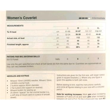 Pattern #4039 Women's Coverlet in Fab Big