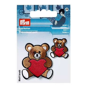 Prym Embroidered Motif - Teddy with Heart 