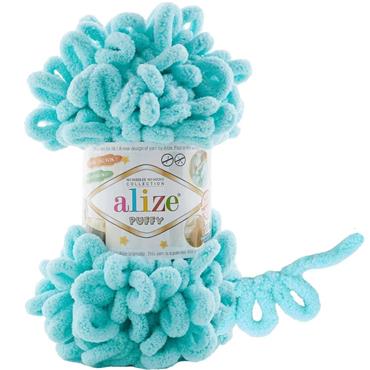 Alize Puffy - Finger Knitting Yarn (Free Baby Blanket Pattern)