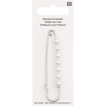Kilt Pin - Silver with Beads 7.6cm