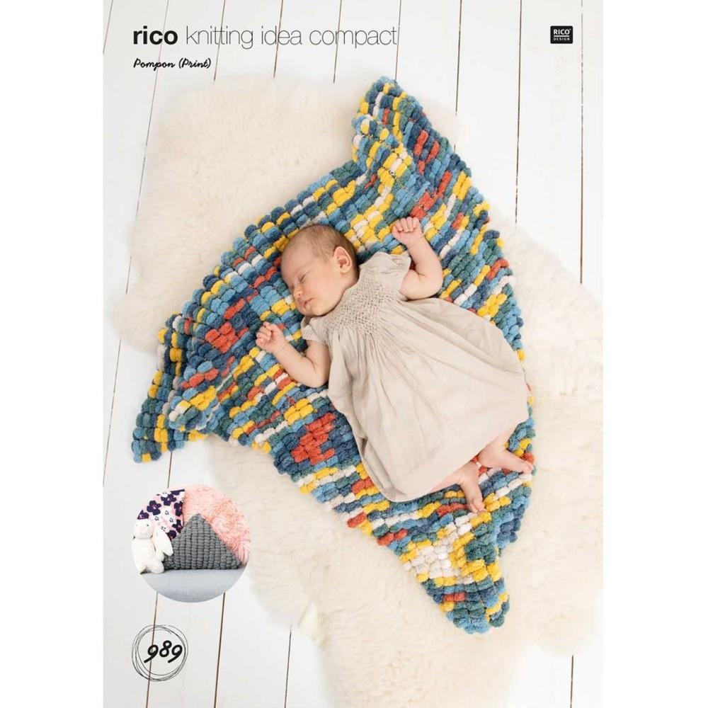 Rico Pattern 989 Baby Pillow & Blanket in Pompon