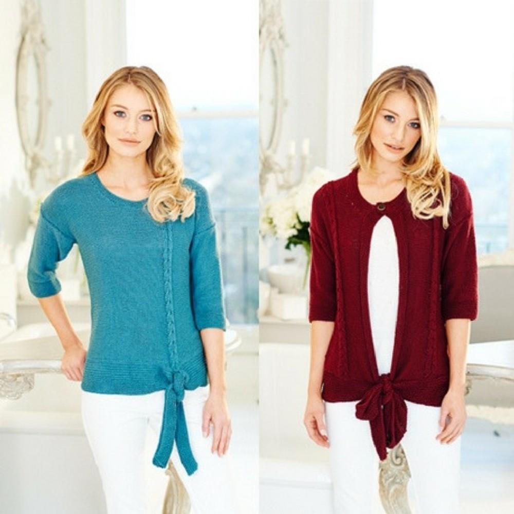 Stylecraft Pattern 9509 Sweater & Cardigan in Linen Drape DK