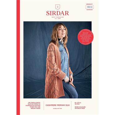 Pattern #10212 Long Cardigan in Cashmere Merino Silk DK