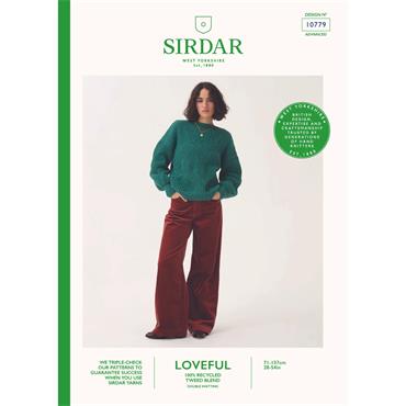 Sirdar Booklet 10779 Button Cuff Sweater in Double Knitting