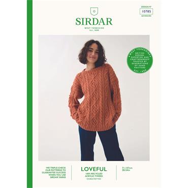 Sirdar Booklet 10785 Cable Crew Sweater in Double Knitting