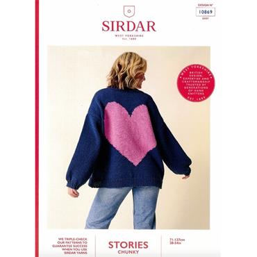 Sirdar Booklet 10869 Heart Cardigan in Stories Chunky