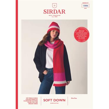 Sirdar Booklet 10886 Wrap Me Up Scarf in Soft Down 