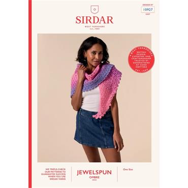 Sirdar 10927 Booklet - Crochet Shawl in Jewelspun Ombre Aran