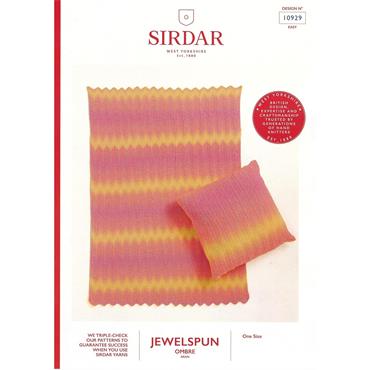 Sirdar 10929 Booklet - Blanket & Cushion in Jewelspun Ombre Aran