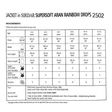 Pattern 2502 Jacket in Aran