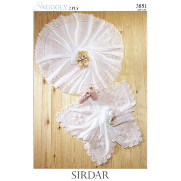 Pattern 3851 Knit Baby Shawls in 2Ply