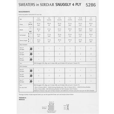 Sirdar Pattern 5286 Sweaters in Snuggly 4ply