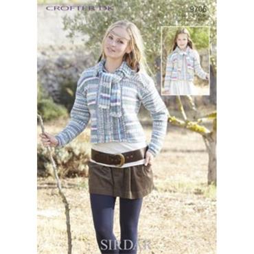 Pattern #9706 Cardigan An Scarf in Crofter DK
