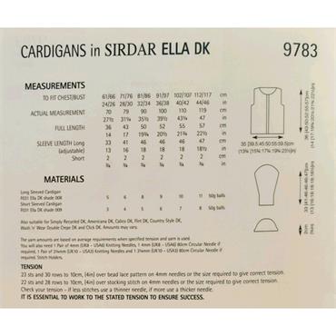 Pattern #9783 Cardigans in DK