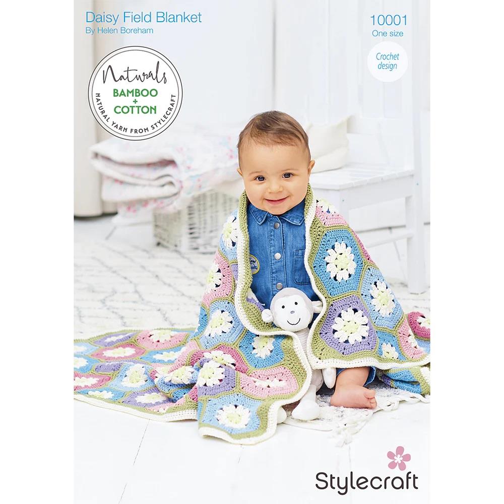 Style Code 10001 Stylecraft Pattern #10001 Daisy Field Blanket in Bamboo & Naturals Cotton