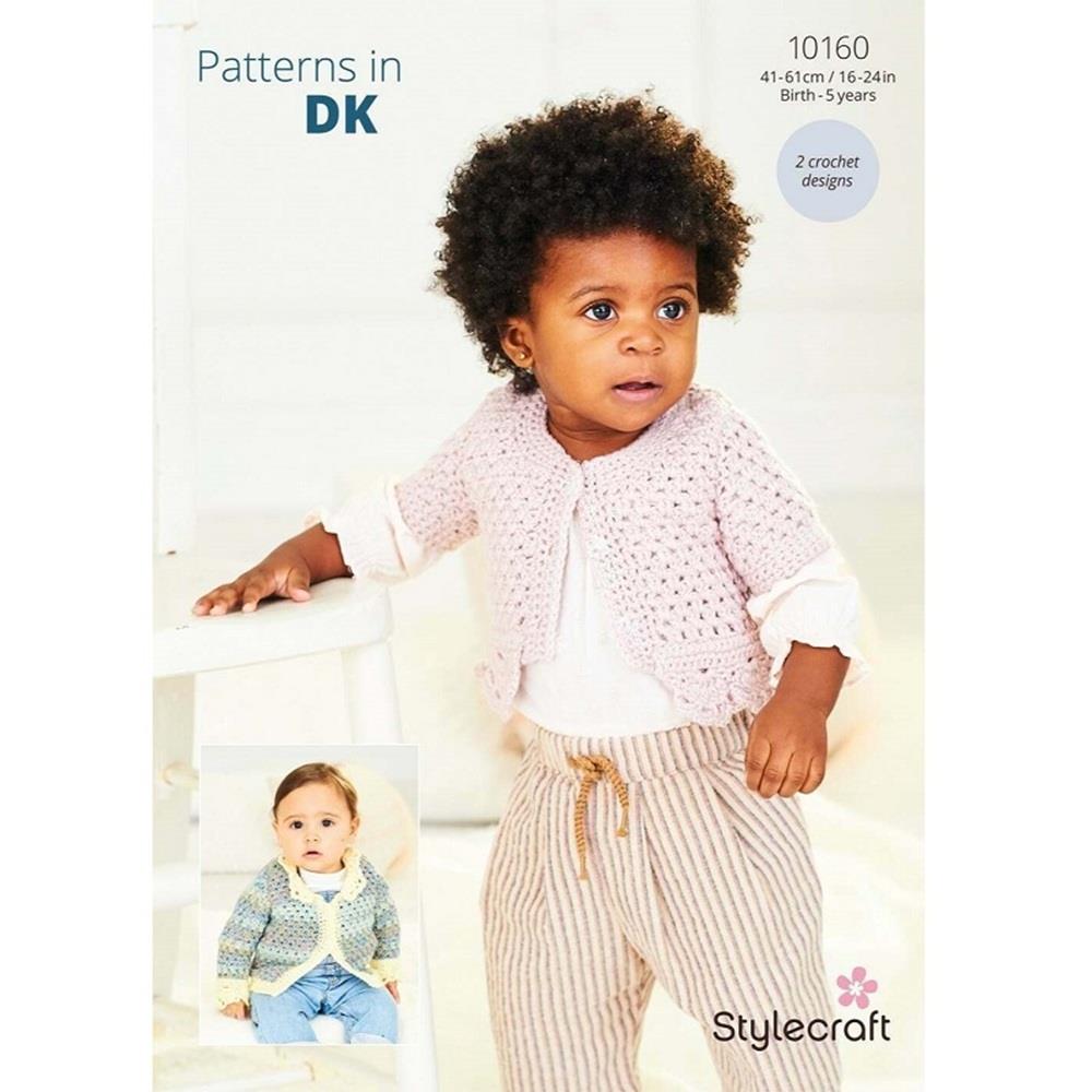 Stylecraft Pattern 10160 Baby Cardigan (Crochet) in DK