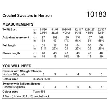 Stylecraft Pattern 10183 Crochet Sweaters in Horizon Chunky