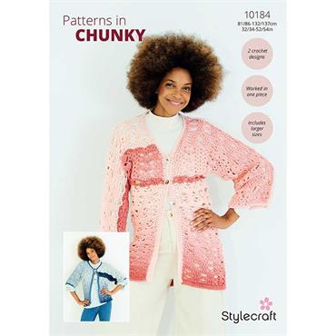 Stylecraft Pattern 10184 Crochet Up and Over Jackets in Horizon Chunky