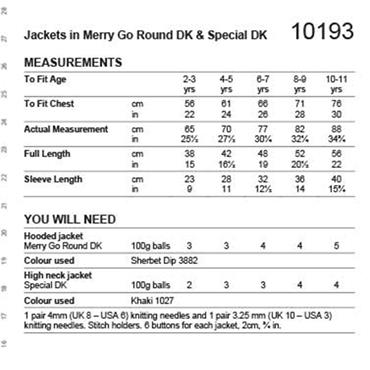 Stylecraft Pattern 10193 Cardigans in Merry Go Round DK & Special DK