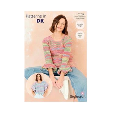 Stylecraft Pattern 10209 Crochet T-Shirt & Sweater in Cotton Twist dk & Colour Burst dk