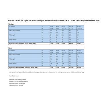 Stylecraft Pattern 10211 Cardigan and Coat in Cotton Twist dk & Colour Burst dk