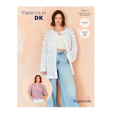 Stylecraft Pattern 10211 Cardigan and Coat in Cotton Twist dk & Colour Burst dk