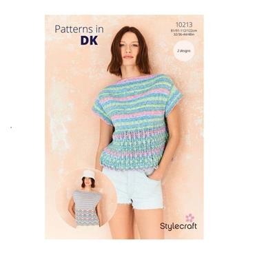 Stylecraft Pattern 10213 Tops in Cotton Twist dk & Colour Burst dk