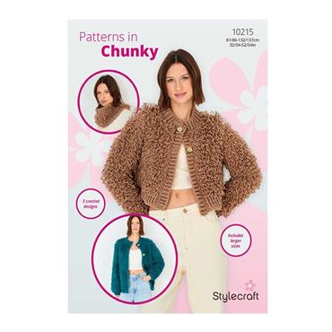 Stylecraft Pattern 10215 Crochet Cardigans and Snood in Special Chunky