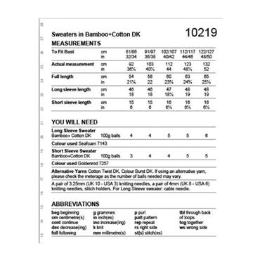 Stylecraft Pattern 10219 Sweaters in Bamboo+Cotton dk