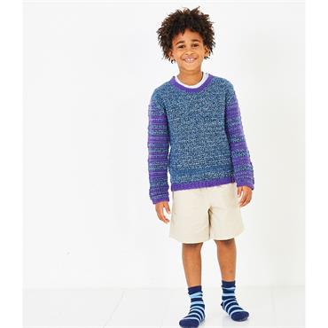 Stylecraft Pattern 10225 Girls and Boys Round Neck Sweaters in DK