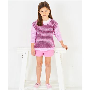 Stylecraft Pattern 10225 Girls and Boys Round Neck Sweaters in DK